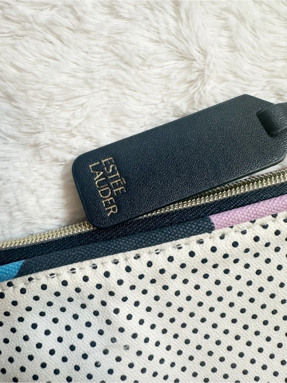 Estée Lauder Capri White Polka Dot Cosmetic Case